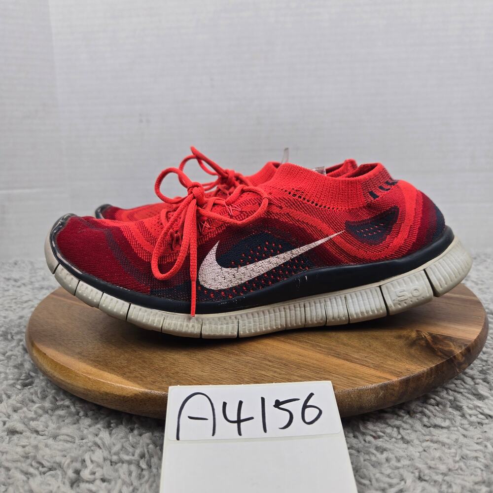 Nike Mens 10 Free Flyknit+ 5.0 Bright Crimson Athletic Gym Sneaker 615805-616